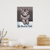 Stern Tabby Cat verlangt einen ernsthaften Vortrag Poster (Küche)