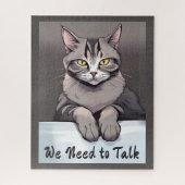 Stern Tabby Cat verlangt einen ernsthaften Vortrag Puzzle (Vertikal)