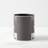 Stern Tabby Cat verlangt einen ernsthaften Vortrag Tasse (Zentrum)