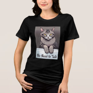 Stern Tabby Cat verlangt einen ernsthaften Vortrag Tri-Blend Shirt