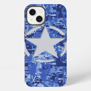 Stern-Tag-Aufkleber Navy Blau Camo iPhone 13 Hülle