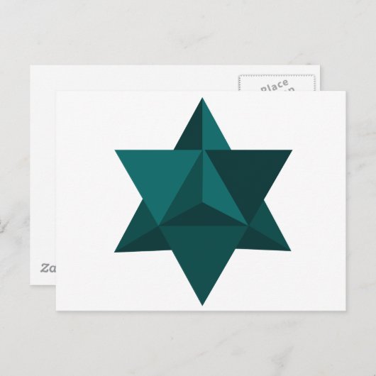 Stern-Tetraeder Postkarte (Vorne/Hinten)