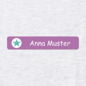 Stern - türkis lila - 96 schmale Kinder Etiketten (Design 2)