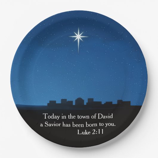 Stern über Bethlehem - Symbol der Geburt Jesu Pappteller (Vorderseite)