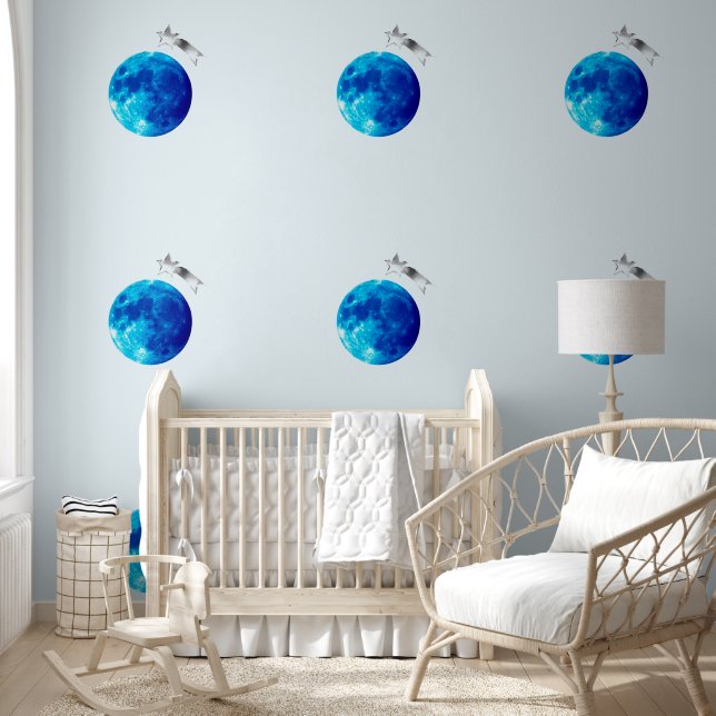 Stern über blauen Mond schießen Tapete (Kinder)
