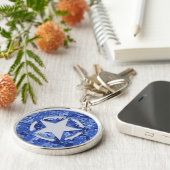 Stern-Umbau-Abziehbild-Marine-Blau-Camouflage Schlüsselanhänger (Seite)