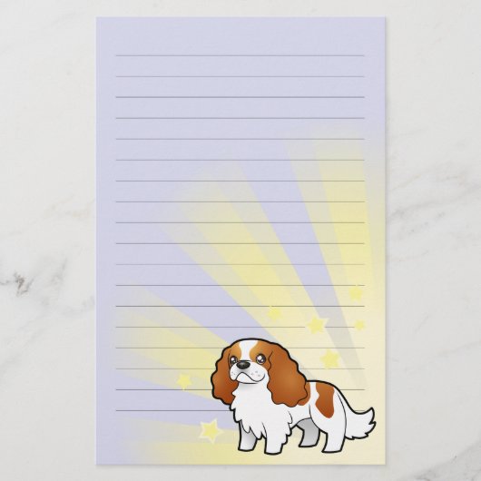 Stern-unbekümmerter Königcharles Spaniel Briefpapier (Vorderseite)