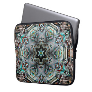 Stern und Hexagon Kaleidoskop mit leichter Textur Laptopschutzhülle