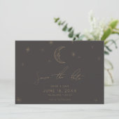 Stern und Mond Himmels-Speichern Sie das Datum mit Save The Date (Stehend Vorderseite)