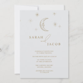 Stern- und Mond-Himmelsfoto-Hochzeitseinladung Einladung