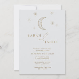 Stern- und Mond-Himmelsfoto-Hochzeitseinladung Einladung