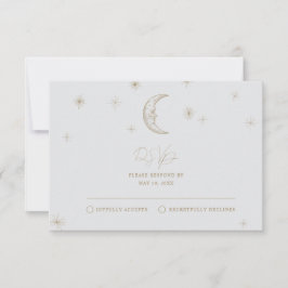 Stern und Mond Himmlische Hochzeits-Antwortkarte RSVP Karte