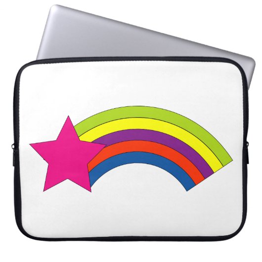 Stern und Regenbogen Laptopschutzhülle (Vorderseite)