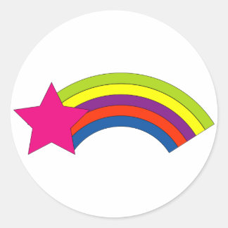 Stern- und Regenbogenaufkleber Runder Aufkleber