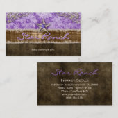 Stern-Veloursleder-Geschäfts-Karten-Baby lila H Visitenkarte (Vorne/Hinten)