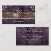 Stern-Veloursleder-Geschäfts-Karten-lila Visitenkarte (Vorne/Hinten)