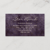 Stern-Veloursleder-Geschäfts-Karten-lila Visitenkarte (Rückseite)