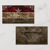 Stern-Veloursleder-Visitenkarte rotbraunes H Visitenkarte (Vorne/Hinten)