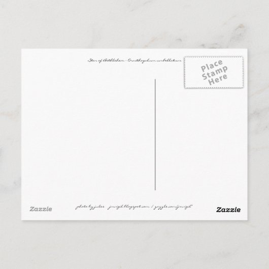 Stern von Bethlehem Postkarte (Rückseite)