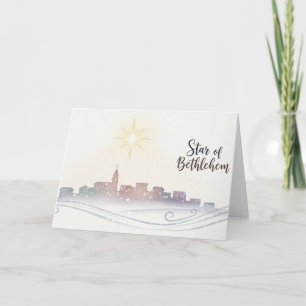 Stern von Bethlehem Weihnachts-Geburts-Skyline-Kun Feiertagskarte