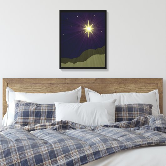 Stern von Bethlehem Wrapped Canvas Leinwanddruck (Insitu (Schlafzimmer))