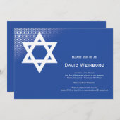 Stern von David Blue Bar Mitzvah Einladung (Vorne/Hinten)