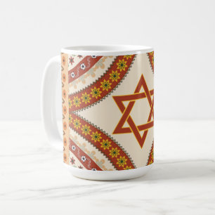 Stern von David Elegante Vintage-Blumen jüdische K Kaffeetasse
