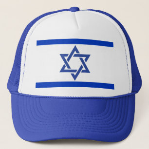 Stern von David, Israel-Flagge, jüdische Delux-Bas Truckerkappe