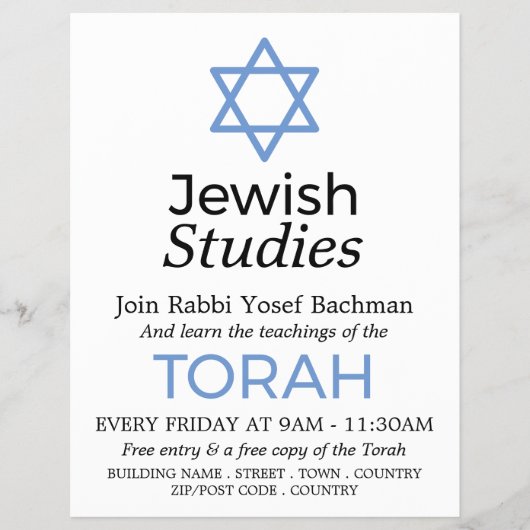 Stern von David, Judentum, Werbung für jüdische St Flyer (Vorne)