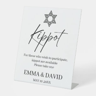 Stern von David Minimal Jüdische Hochzeit Kippot S Sockelschild