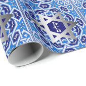 Stern von David und hebräisches Textgeschenk "Shal Geschenkpapier (Rolleneckpunkt)