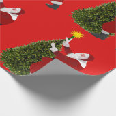 Stern von Santa – Rotes Baum-Wrap-Papier Geschenkpapier (Ecke)