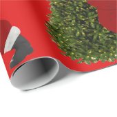Stern von Santa – Rotes Baum-Wrap-Papier Geschenkpapier (Rolleneckpunkt)