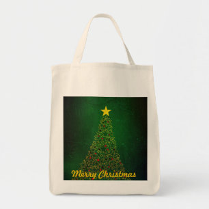 Stern-Weihnachtsbaum-Bio Einkaufstasche