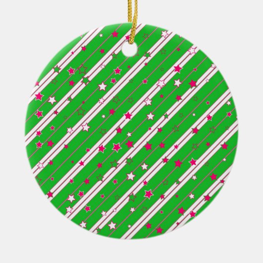 Stern-Weihnachtsdesign Keramik Ornament (Vorne)