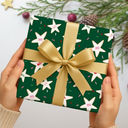 Stern-Weihnachtsmuster aus Lebkuchen Geschenkpapier