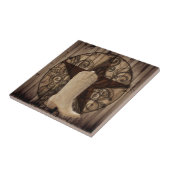 Stern-Western-Landcowgirl Scheunen-hölzernes Texas Fliese (Seite)