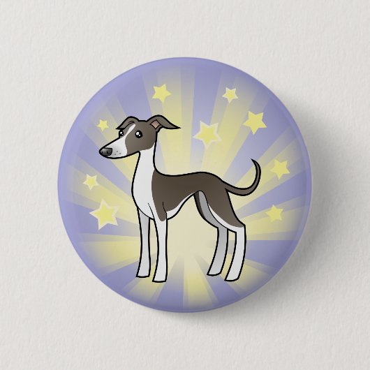 Stern-Windhund/Whippet/italienischer Windhund Button (Vorderseite)