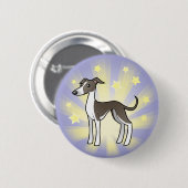 Stern-Windhund/Whippet/italienischer Windhund Button (Vorne & Hinten)