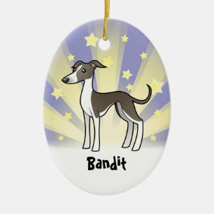 Stern-Windhund/Whippet/italienischer Windhund Keramikornament