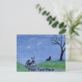 Stern wünschen postkarte (Stehend Vorderseite)
