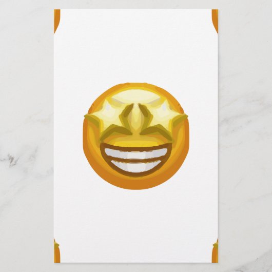 Sternaugen Emoji Briefpapier (Vorderseite)