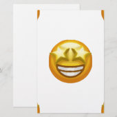 Sternaugen Emoji Briefpapier (Vorne/Hinten)