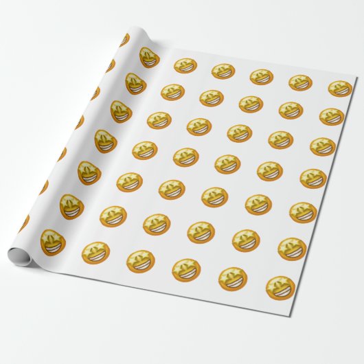Sternaugen Emoji Geschenkpapier (Ungerollt)