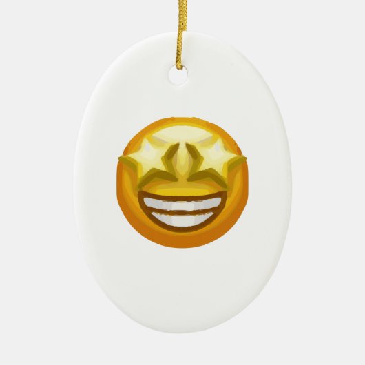 Sternaugen Emoji Keramikornament (Vorne)