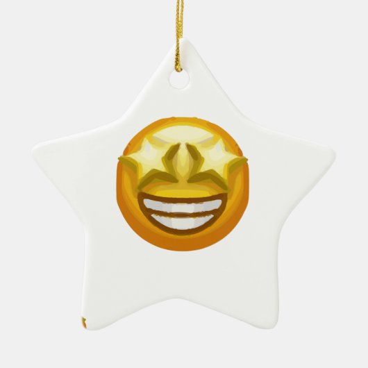 Sternaugen Emoji Keramikornament (Vorne)