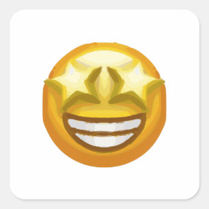 Sternaugen Emoji Quadratischer Aufkleber