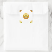 Sternaugen Emoji Quadratischer Aufkleber (Tasche)