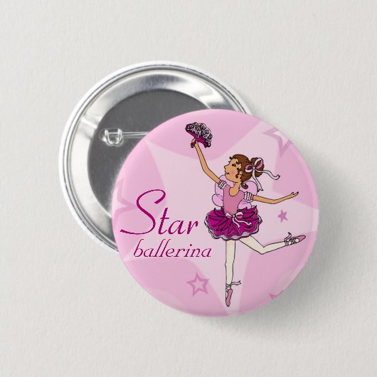 Sternballerinarosa-Mädchenknopf Button (Vorne & Hinten)