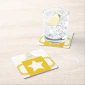 Sternbecher Rechteckiger Pappuntersetzer (Vor Ort)